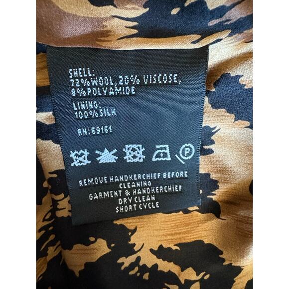 Carlisle Tweed Cropped Blazer 6 Green Black Leopard Statement Jacket Office Chic - Picture 11 of 13